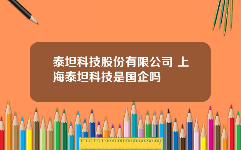 泰坦科技股份有限公司 上海泰坦科技是国企吗